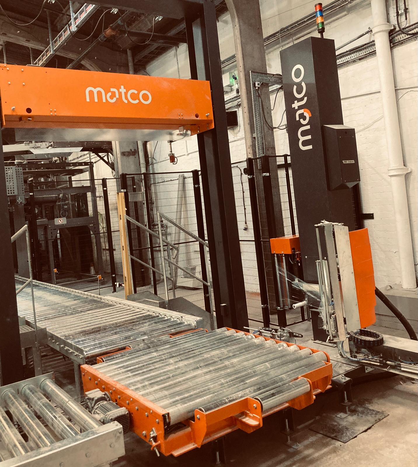 Pallet wrapping machinery on a production line
